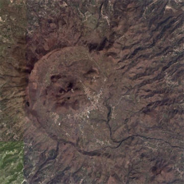 Fig 3. Aerial photograph of Roccamonfina caldera. (campaniatour.it)